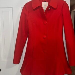 Kate Spade red coat size extra small great condition